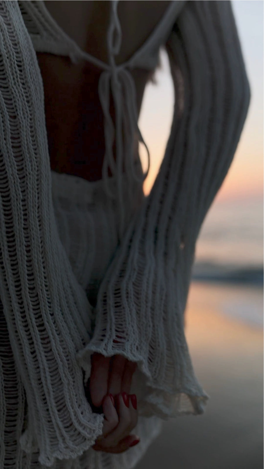 Cotton Knitted Beach Mini Dress