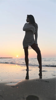 Cotton Knitted Beach Mini Dress
