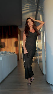 Black Sparkle Maxi Dress