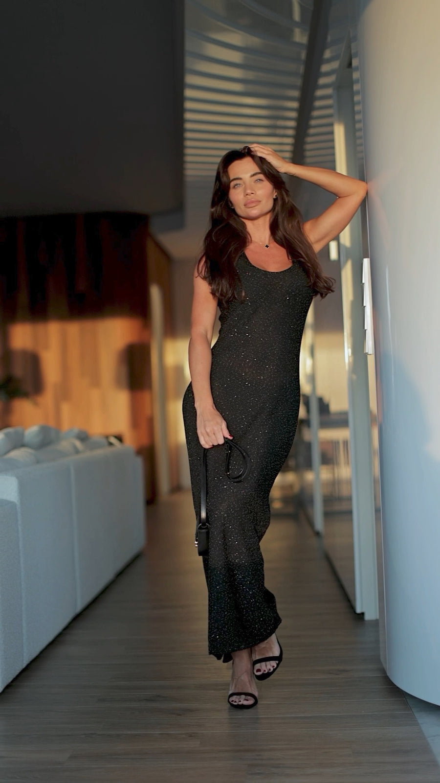Black Sparkle Maxi Dress