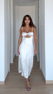 Summer Midi Dress with Open Back