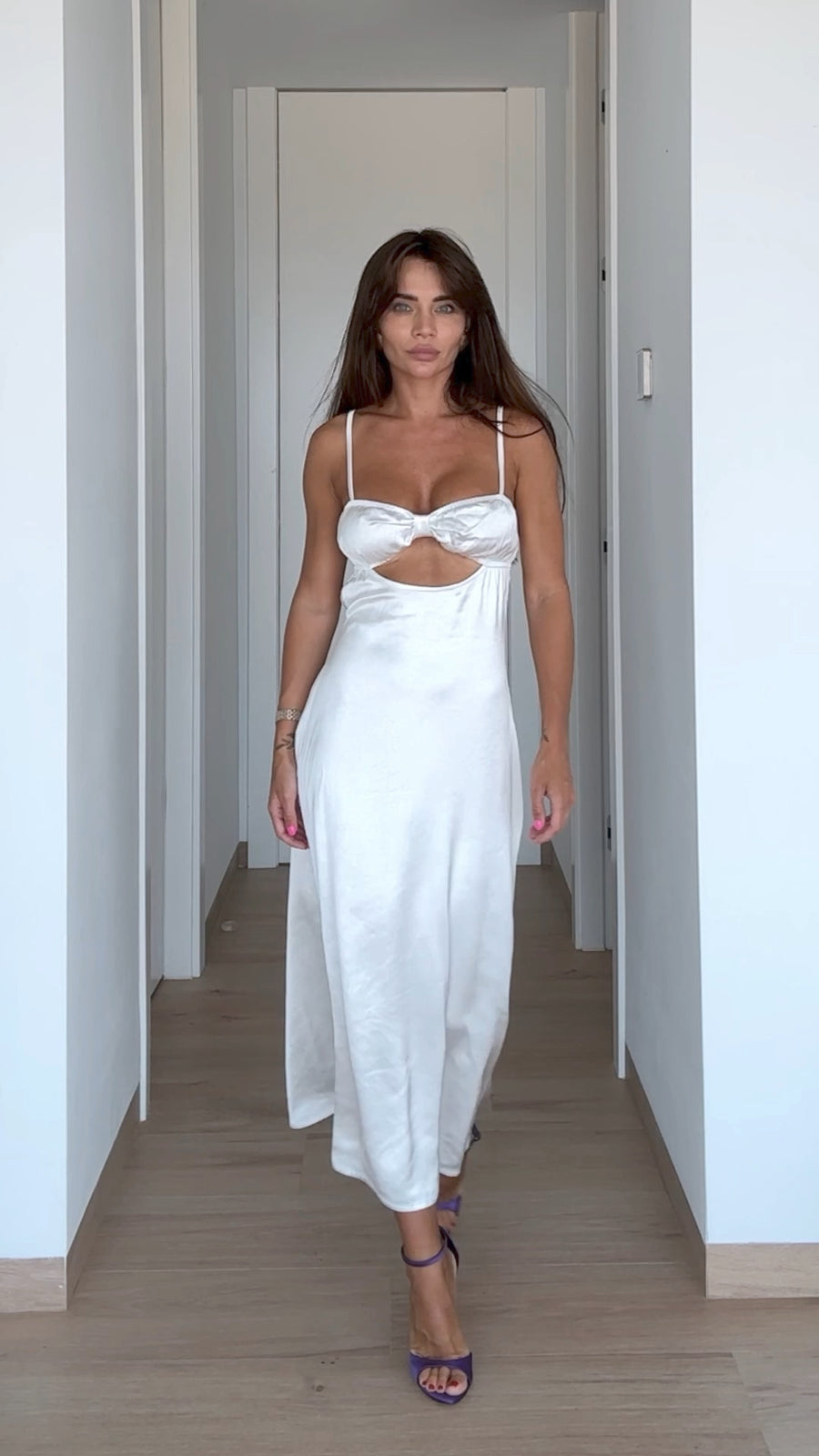 Summer Midi Dress with Open Back