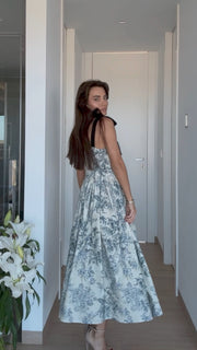 Linen MIDI Dress with Straps
