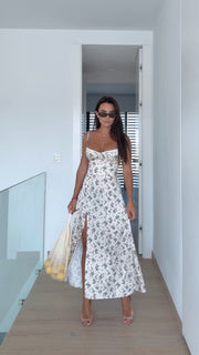 White MIDI Sundress with Straps