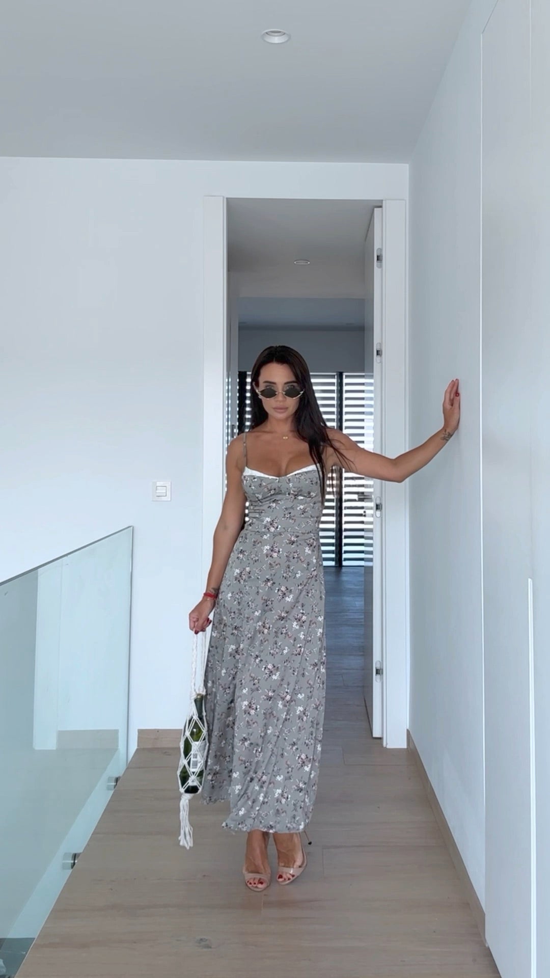Gray MIDI Sundress with Straps