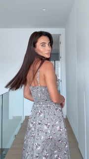 Gray MIDI Sundress with Straps