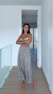Gray MIDI Sundress with Straps