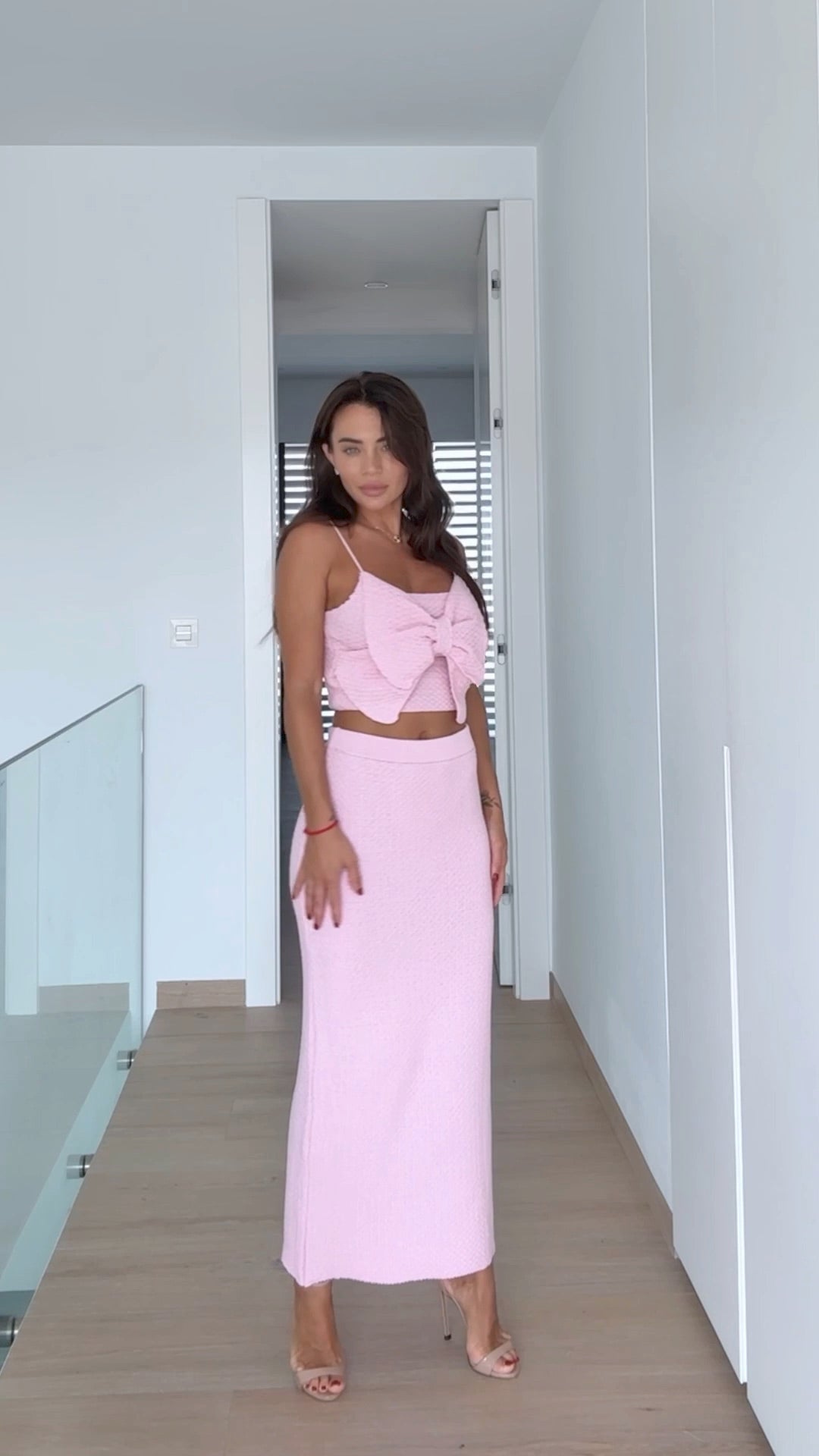 Knitted Summer Set with Top and MIDI Skirt