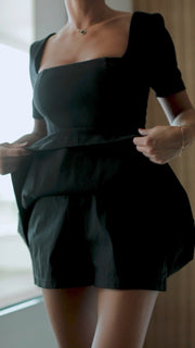 Jersey Mini Dress-Jumpsuit with Shorts under Skirt