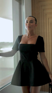 Jersey Mini Dress-Jumpsuit with Shorts under Skirt