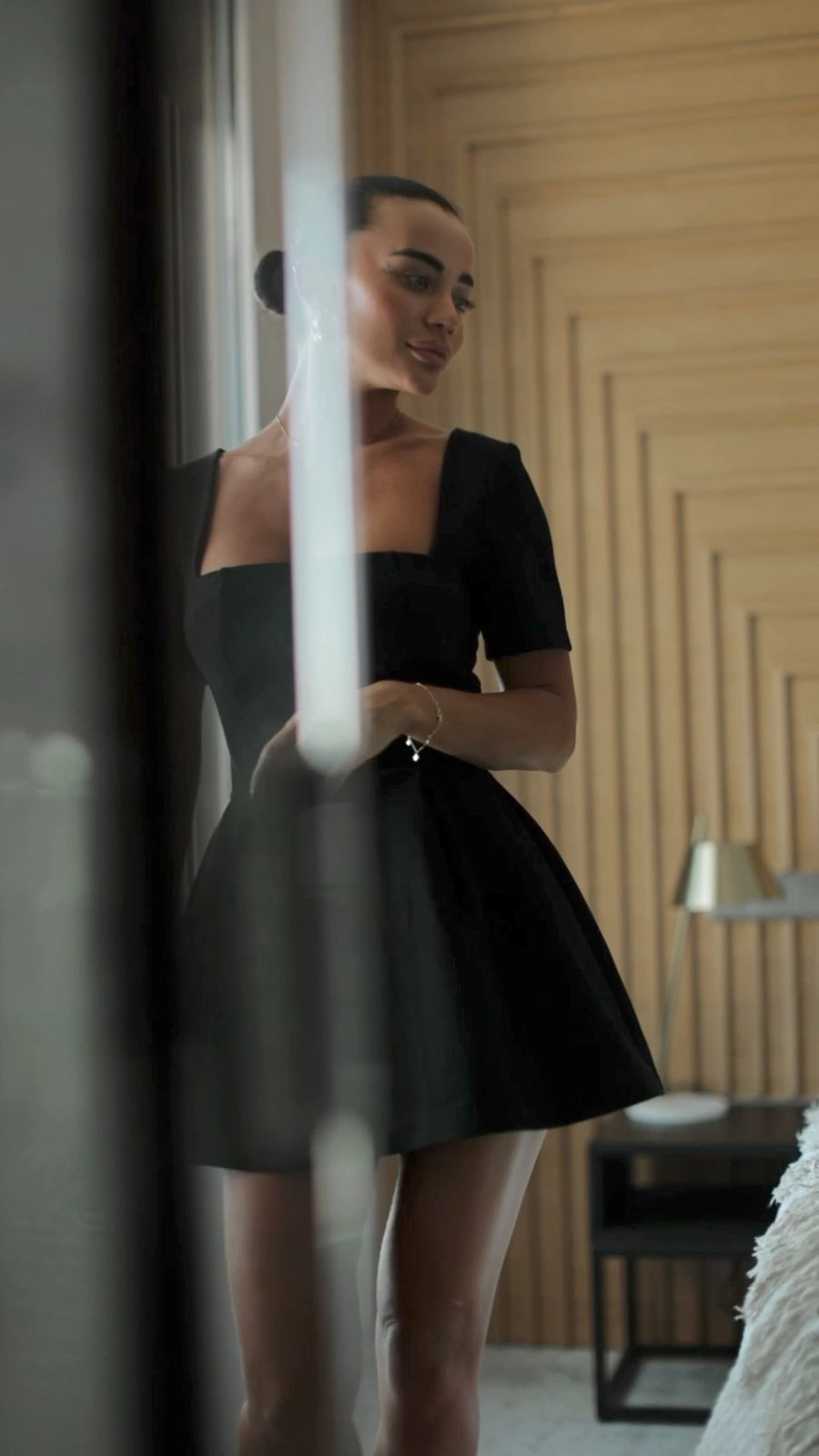 Jersey Mini Dress-Jumpsuit with Shorts under Skirt