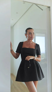 Jersey Mini Dress-Jumpsuit with Shorts under Skirt