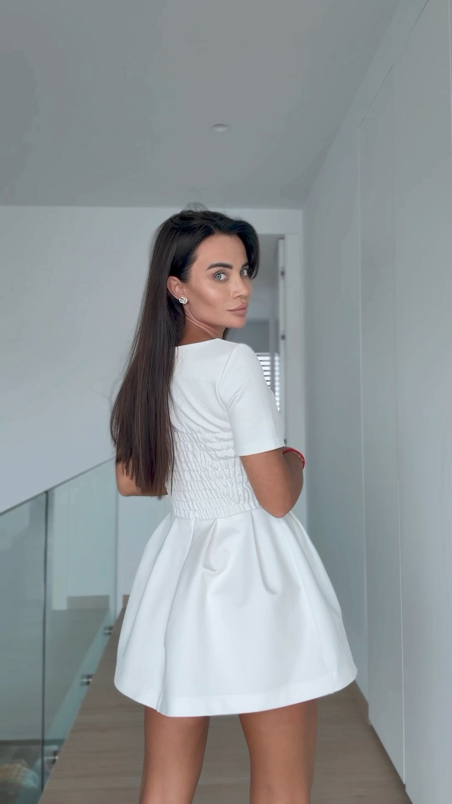 Jersey Mini Dress-Jumpsuit with Shorts under Skirt