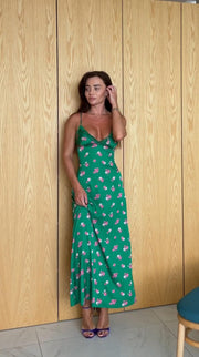 Floral Midi Dress with Straps