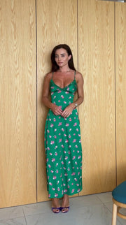Floral Midi Dress with Straps