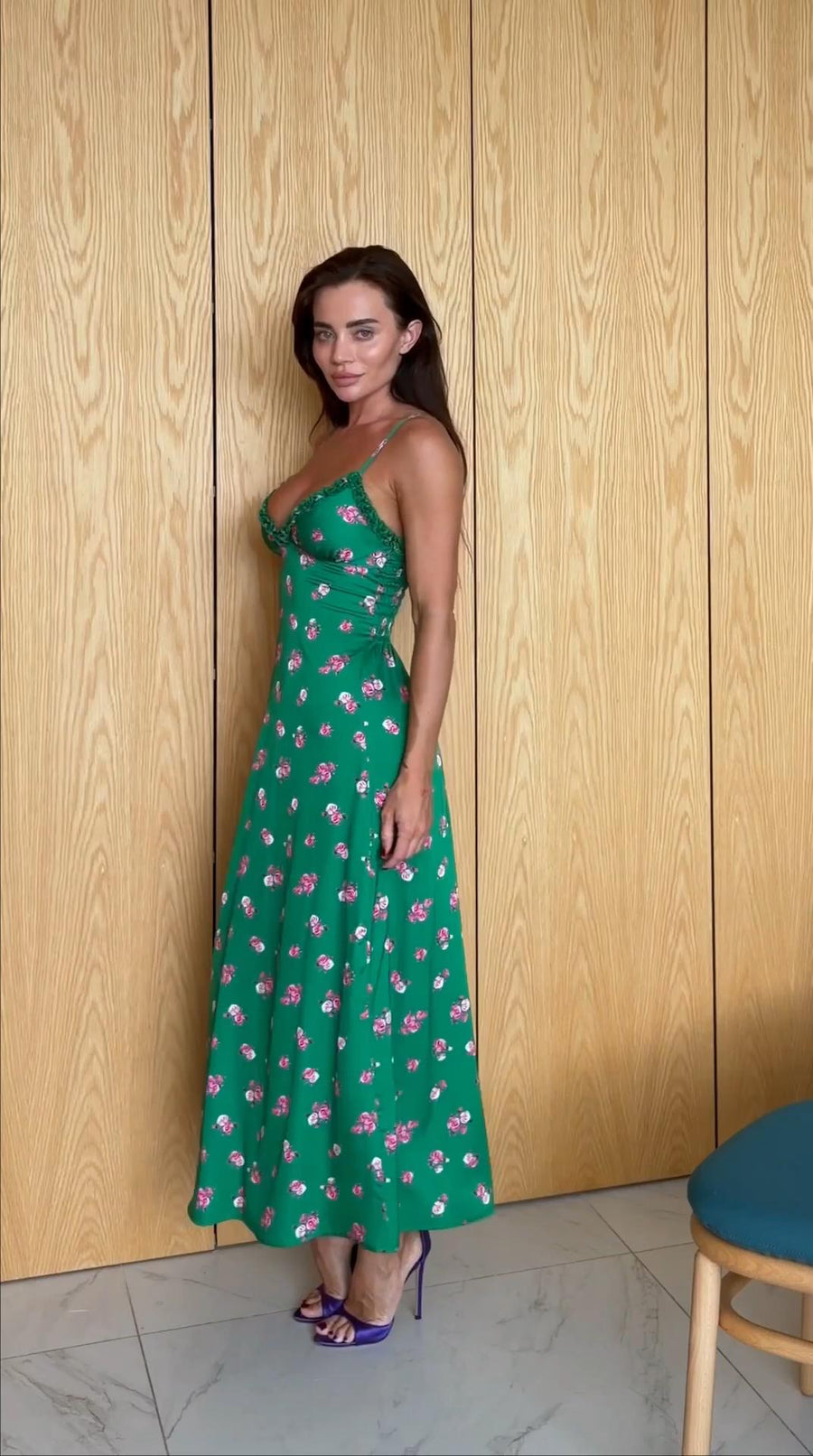 Floral Midi Dress with Straps