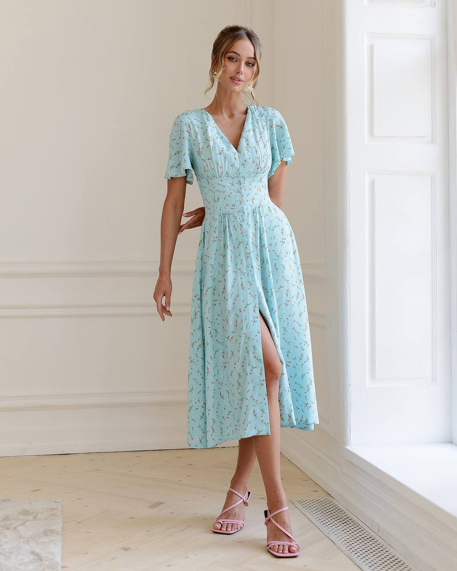 button down summer dress Blue Collared Belt Tie Midi *FINAL SALE* %20A%20real%20challenge%20in%20traditional%20block%20printing ANRABESS Womens Button Down Shirt