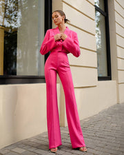 Cropped Blazer Suit with Trousers