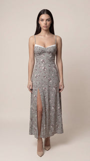 Gray MIDI Sundress with Straps