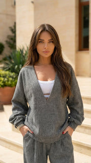 Three-Piece Oversized Tweed Set