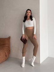 High Waist Knitted Leggings