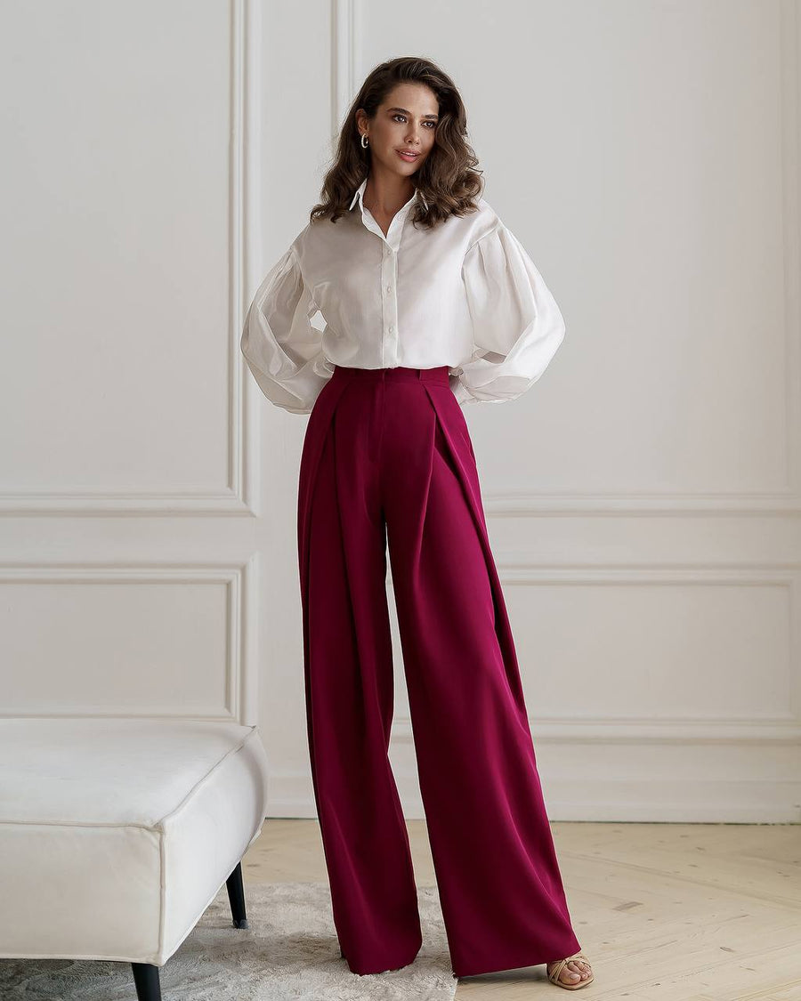 Burgundy Palazzo Trousers