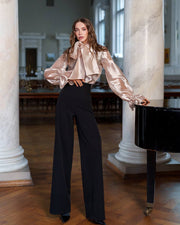 Organza Blouse with Delicate Bow