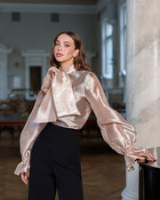Organza Blouse with Delicate Bow