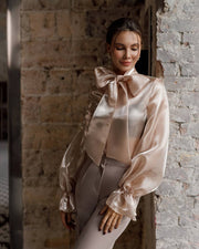 Organza Blouse with Delicate Bow