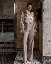 Organza Blouse with Delicate Bow