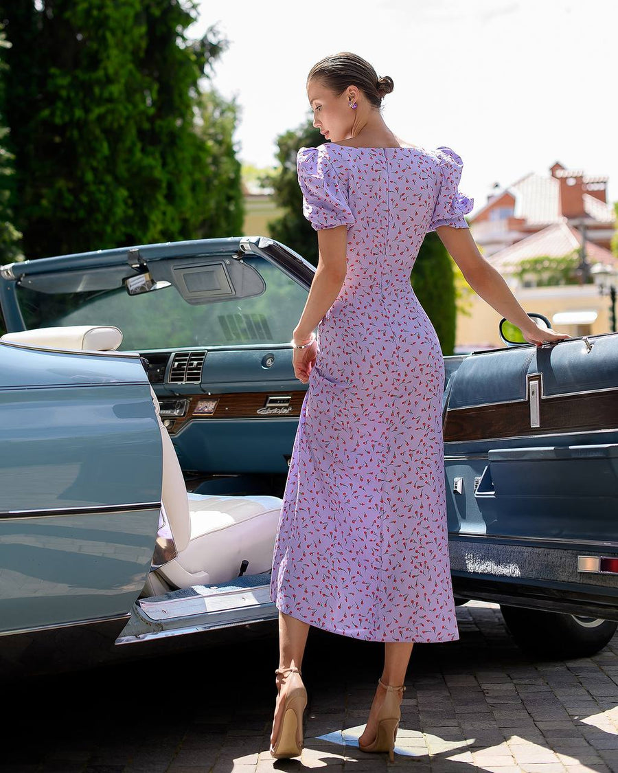 Lilac Summer Midi Dress