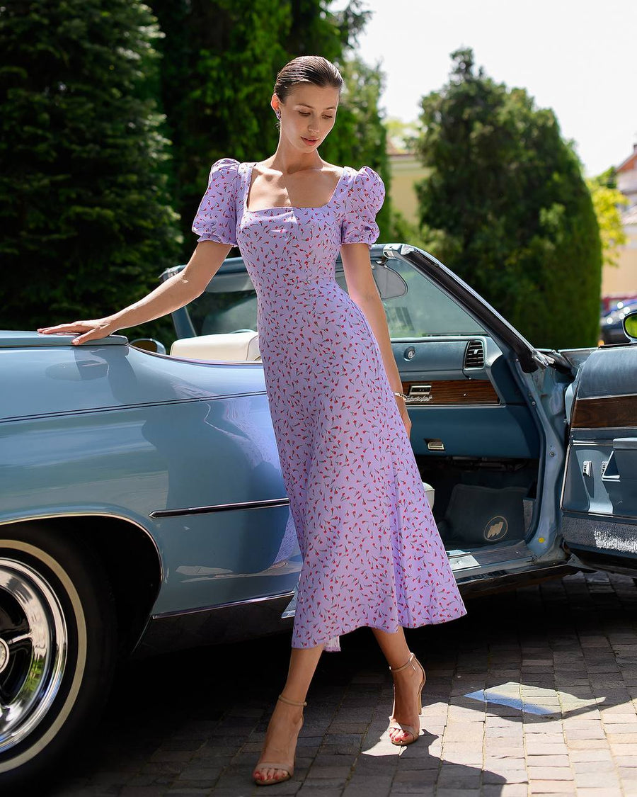 Lilac Summer Midi Dress