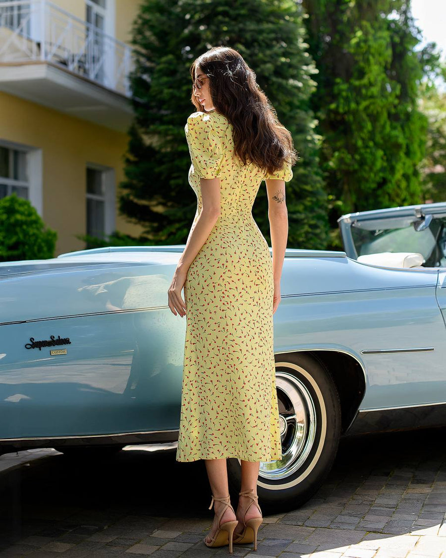 Yellow Summer Midi Dress