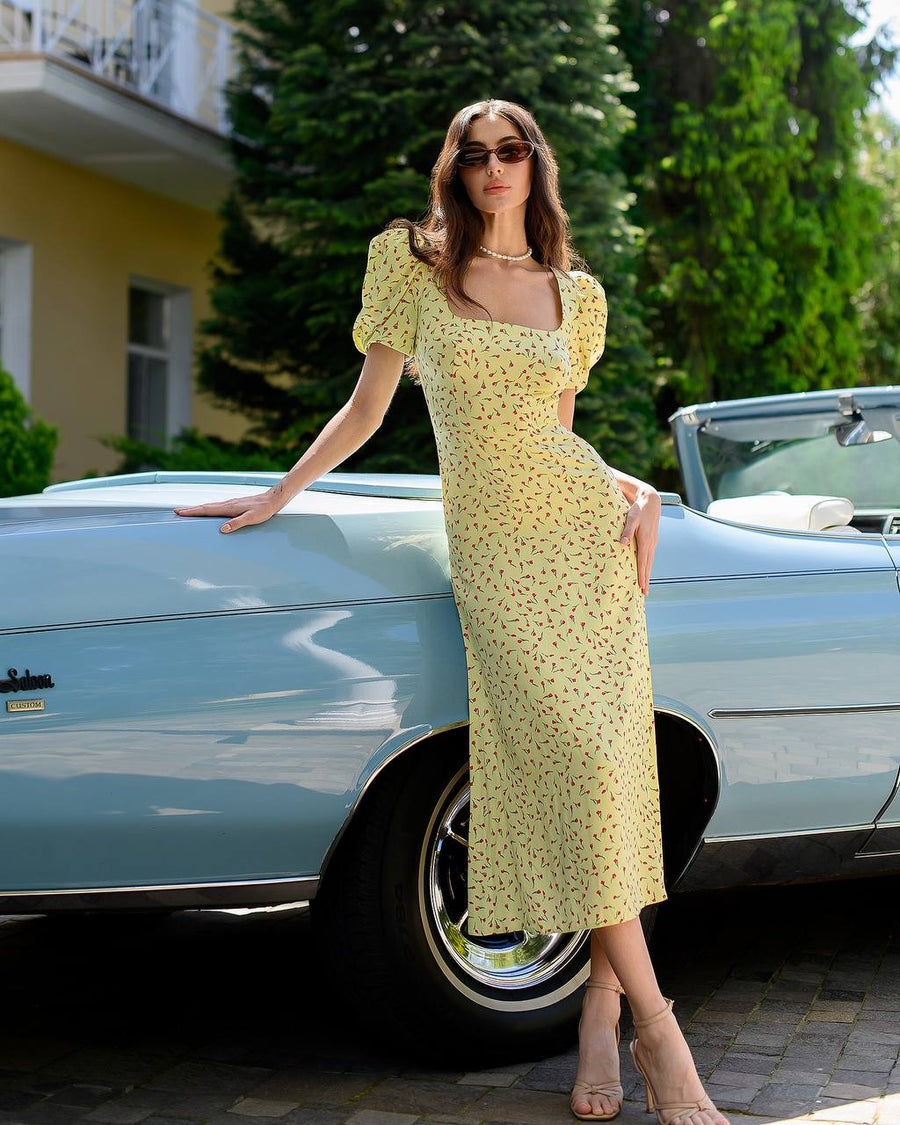 Yellow Summer Midi Dress