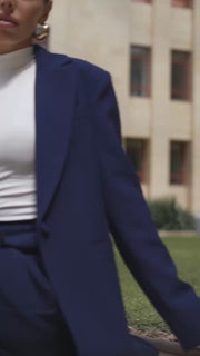 Navy Blue Relaxed Suit Set