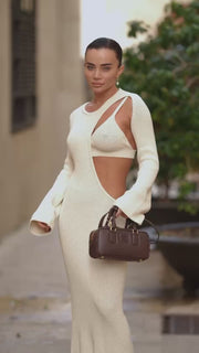 Cut-Out Maxi Dress with Bra Top