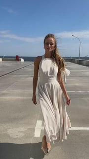 Elegant Halterneck Midi Dress