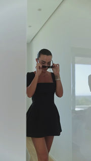 Jersey Mini Dress-Jumpsuit with Shorts under Skirt