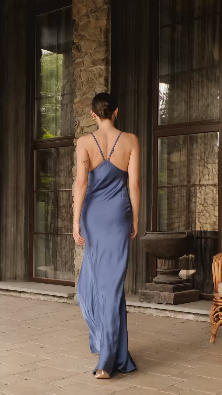 Satin Elegance Maxi Dress
