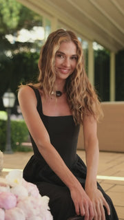 Elegant Square Neck Midi Dress