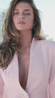 Contour Pink Tweed Skirt Suit 