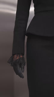 Tweed Suit Set with Midi Skirt