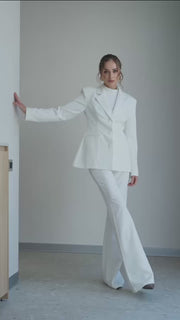 White Elegant Slim Fit Suit Set