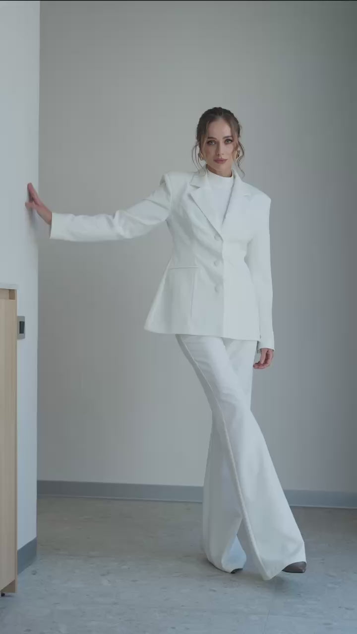 White Elegant Slim Fit Suit Set