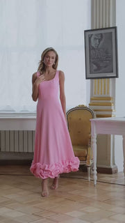 Grace Ruffle Hem Midi Dress