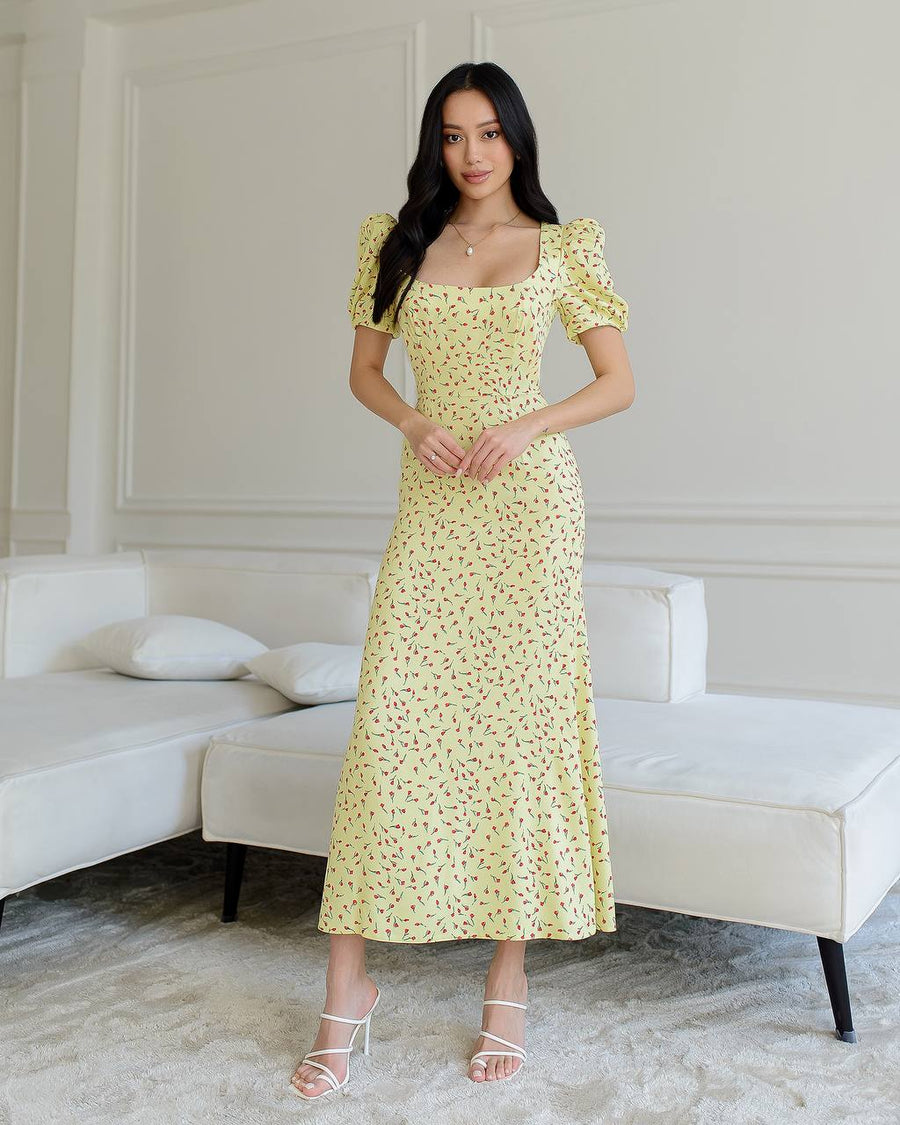 Yellow Summer Midi Dress