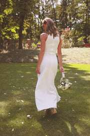 White MAXI Dress with Slit