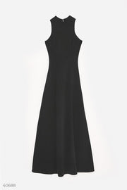 Robe longue fendue noire