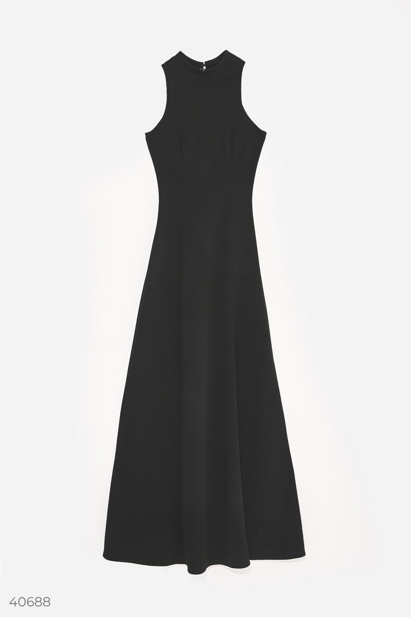 Robe longue fendue noire