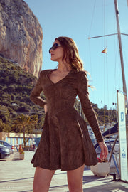 Chocolate Eco Suede Mini Dress